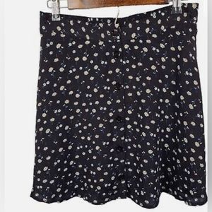 Elodie Black Button up floral Skirt